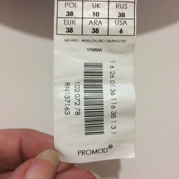 Promod Women Blue White Pinstripe Long Sleeve Button-Down Dress Shirt Long Sz 6 - Picture 10 of 11